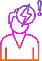 Idea Generation Line Circle Sticker Icon vector