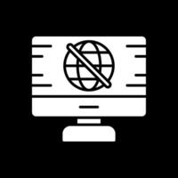 No Signal Glyph Inverted Icon Design vector