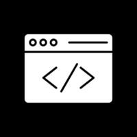 Coding Glyph Inverted Icon Design vector