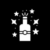 Champagne Glyph Inverted Icon Design vector