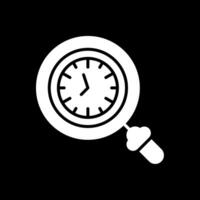 Clock Glyph Inverted Icon Design vector