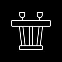 Dining Table Line Inverted Icon Design vector