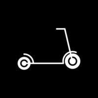 patada scooter glifo invertido icono diseño vector