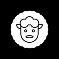 Sheep Glyph Inverted Icon Design vector