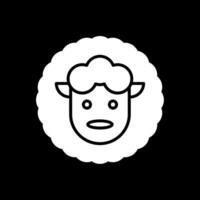 Sheep Glyph Inverted Icon Design vector