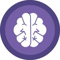 Brain Glyph Due Circle Icon Design vector