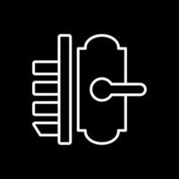 Door Lock Line Inverted Icon Design vector