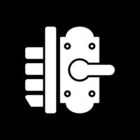 Door Lock Glyph Inverted Icon Design vector