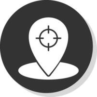 Geo Targeting Glyph Shadow Circle Icon Design vector