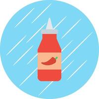 Ketchup Flat Circle Icon Design vector