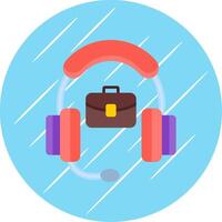 Support Flat Circle Icon Design vector