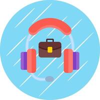Support Flat Circle Icon Design vector