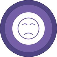 Sad Face Glyph Due Circle Icon Design vector