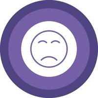 Sad Face Glyph Due Circle Icon Design vector