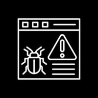 virus advertencia línea invertido icono diseño vector