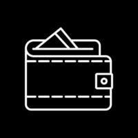 Wallet Line Inverted Icon Design vector