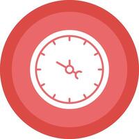 reloj glifo debido circulo icono diseño vector