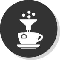 café filtrar glifo sombra circulo icono diseño vector