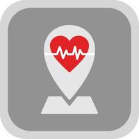 Defibrillator Location Flat round corner Icon Design vector