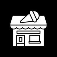 Ice Cream Shop Glyph Inverted Icon Design vector