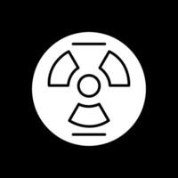 nuclear glifo invertido icono diseño vector