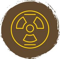 Nuclear Line Circle Sticker Icon vector