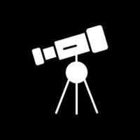 Telescope Glyph Inverted Icon Design vector