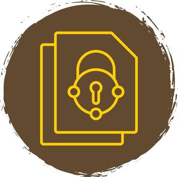 seguridad archivo conectar línea circulo pegatina icono vector