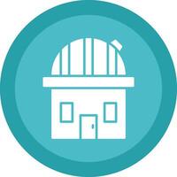 Observatory Glyph Due Circle Icon Design vector