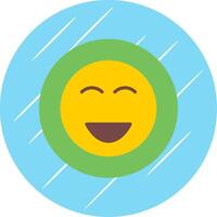 Happy Flat Circle Icon Design vector