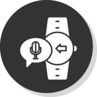 Microphone Glyph Shadow Circle Icon Design vector