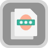 Security File Faceprint Flat round corner Icon Design vector