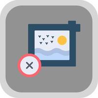 Delete Flat round corner Icon Design vector