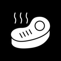 Steak Glyph Inverted Icon Design vector