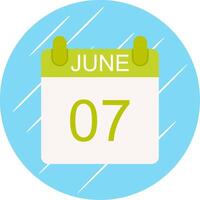 June Flat Circle Icon Design vector