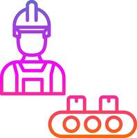Industrial Worker Line Gradient Icon Design vector