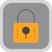 Locked Flat round corner Icon Design vector