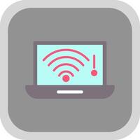 No Wifi Flat round corner Icon Design vector