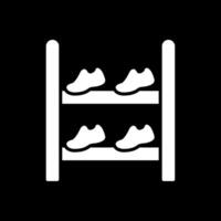 Shoe Rack Glyph Inverted Icon Design vector