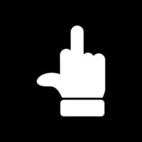 Middle Finger Glyph Inverted Icon Design vector