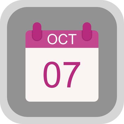 October Flat round corner Icon Design