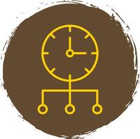 Time Optimization Line Circle Sticker Icon vector