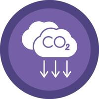 co2 glifo debido circulo icono diseño vector