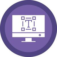 Typography Glyph Due Circle Icon Design vector