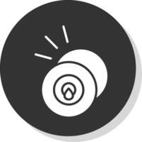 Cymbal Glyph Shadow Circle Icon Design vector