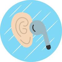 Listen Flat Circle Icon Design vector