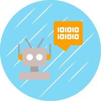 Robot Flat Circle Icon Design vector