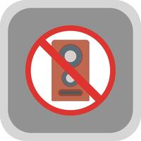 No speaker Flat round corner Icon Design vector