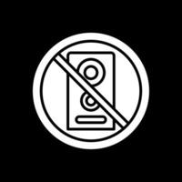 No speaker Glyph Inverted Icon Design vector