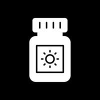 Sun Block Glyph Inverted Icon Design vector